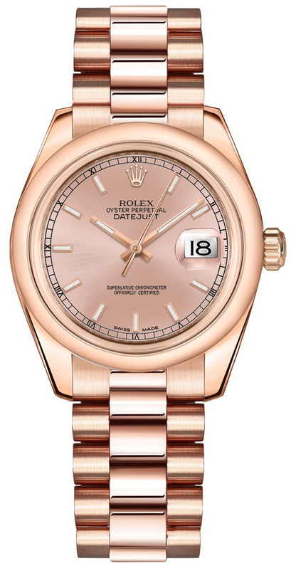 Rolex Datejust 31 Pink Dial Rose Gold Watch 178245-0019