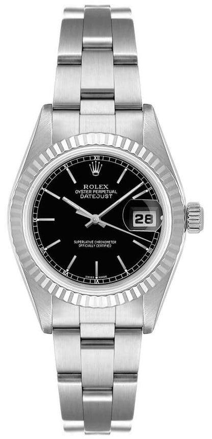 Rolex Datejust 31 White Gold Fluted Bezel Women's Watch 68274