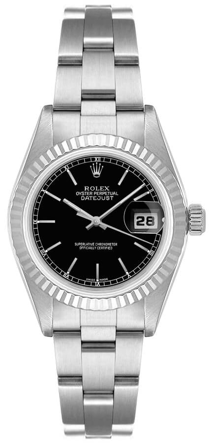 Rolex Datejust 31 White Gold Fluted Bezel Women's Watch 68274