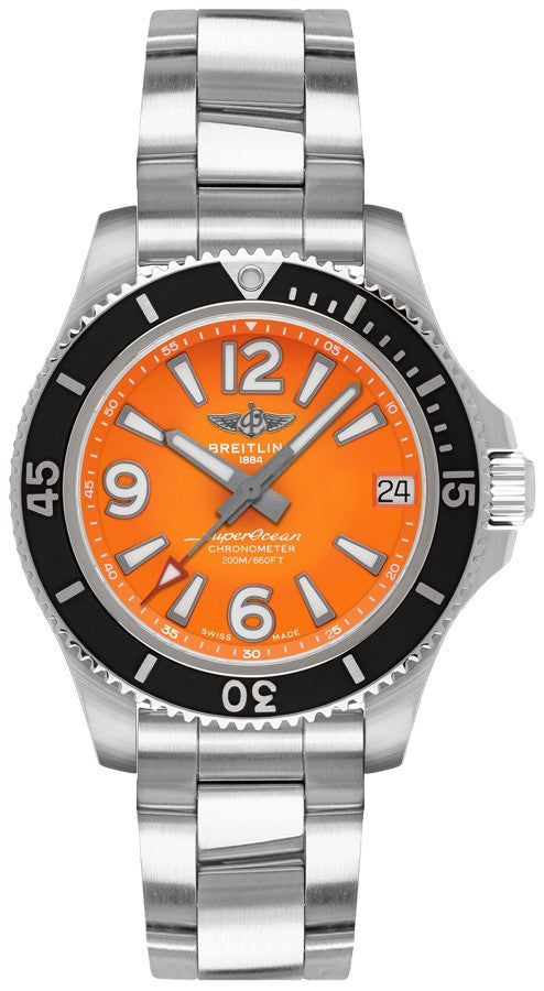 Breitling Superocean 36 Orange Dial Women's Watch A17316D71O1A1