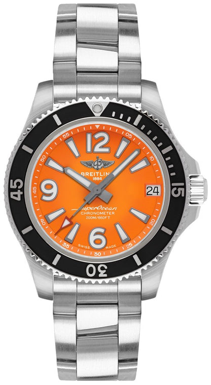 Breitling Superocean 36 Orange Dial Women's Watch A17316D71O1A1