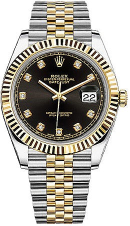 Rolex Datejust 41 Black Diamond Men's Watch 126333-0006