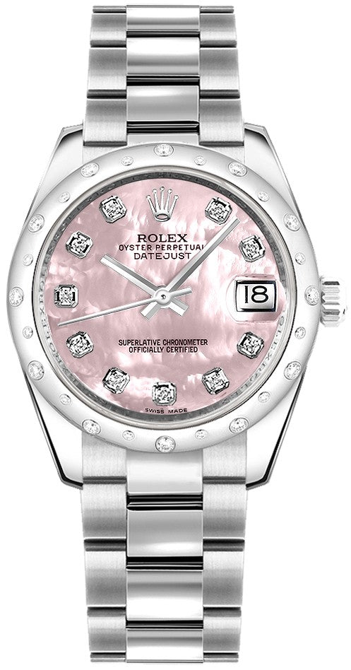 Rolex Datejust 31 Pink Mother of Pearl Diamond Ladies Watch 178344-0067