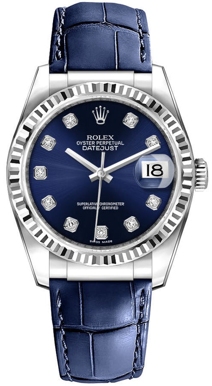 Rolex Datejust 36 Blue Diamond Dial Unisex Watch 116139