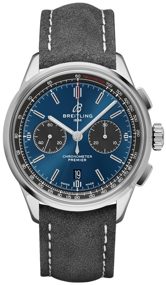 Breitling Premier B01 Chronograph 42 Blue Dial Men's Watch AB0118A61C1X4