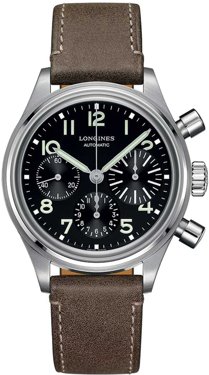 Longines Heritage Chronograph Black Dial Men's Watch L2.816.4.53.2