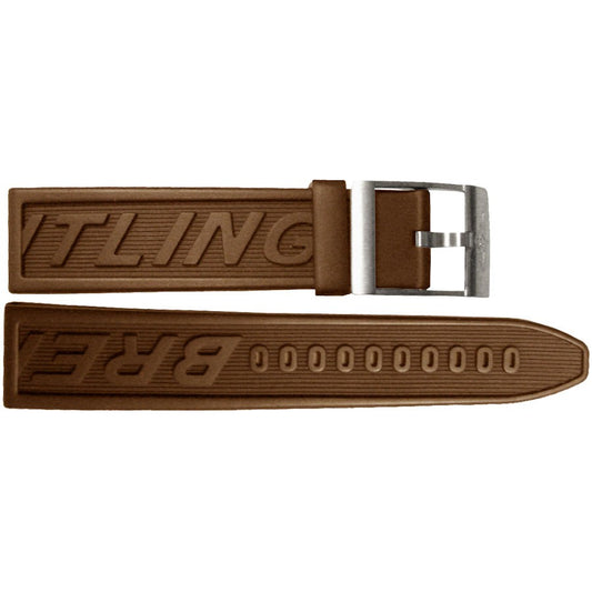 Breitling 24mm Brown Rubber Strap 129S