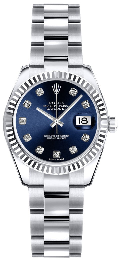 Rolex Lady-Datejust 26 Blue Diamond Dial Watch 179179