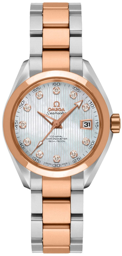 Omega Seamaster Aqua Terra Automatic Chronometer Diamond Ladies Watch 231.20.30.20.55.001