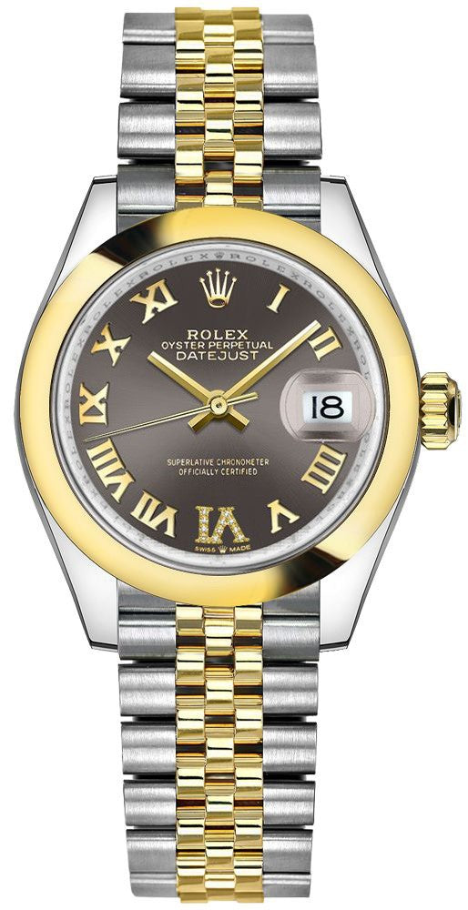 Rolex Datejust 31 Dark Grey Dial Diamond VI Women's Watch 278243-0018