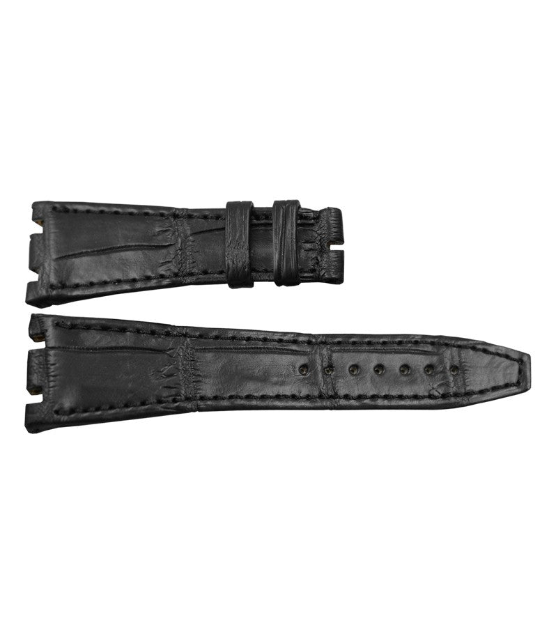 Audemars Piguet 26mm OEM Black Leather Watch Strap with Pattern