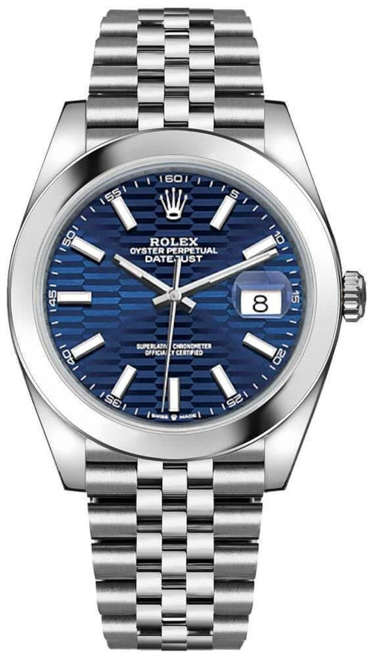 Rolex Datejust 41 Blue Dial Index Hour Markers Men's Watch 126300-0024