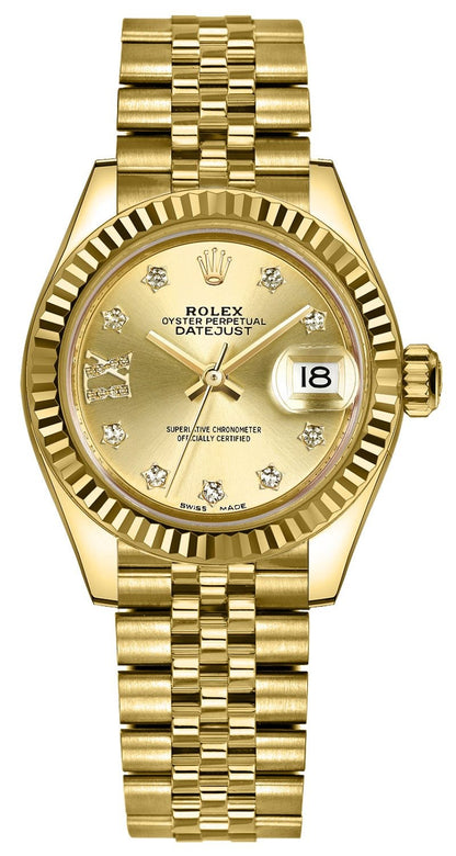 Rolex Lady-Datejust 28 Solid Gold Women's Watch 279178-0014