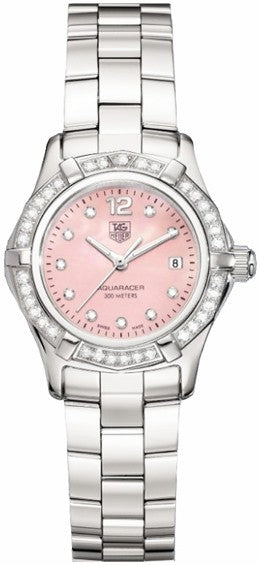 Tag Heuer Aquaracer Pink Dial Women's Diamond Watch WAF141B.BA0824