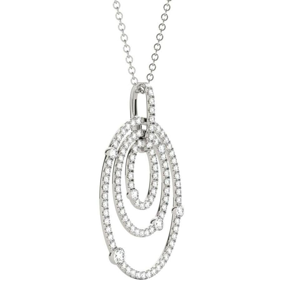 Diamond Pendant, .86 Carat on Solid 18k White Gold P21963W