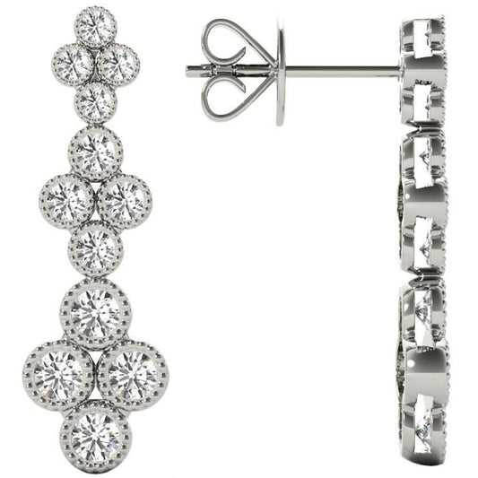 Diamond Earrings, .59 Carat Diamonds on Solid 18k White Gold E21976W