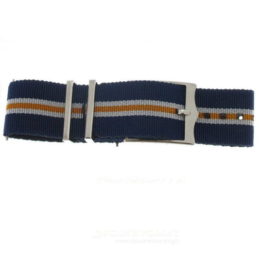 Tudor 22mm Inlet Blue, Grey & Orange Fabric OEM Nato Watch Strap 4257801