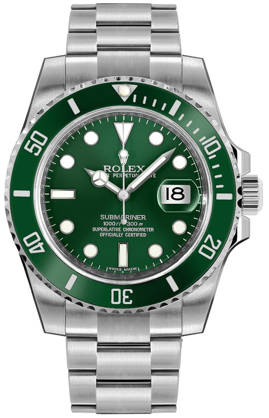 Rolex Submariner Date Green Dial Oystersteel Men's Watch 116610LV-0002