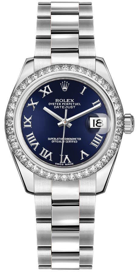 Rolex Datejust 31 Blue Dial White Gold Women's Watch 178384-0058