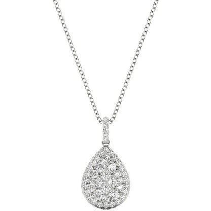 Diamond Pendant, .87 Carat on Solid 18k White Gold P21960W