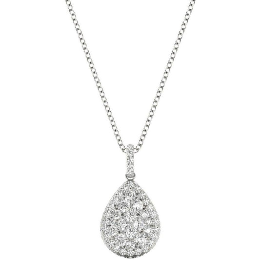 Diamond Pendant, .87 Carat on Solid 18k White Gold P21960W