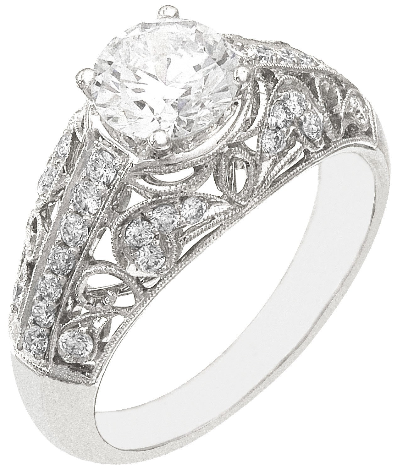 Diamond Ring, .36 Carat Diamonds on 14k White Gold RWG160