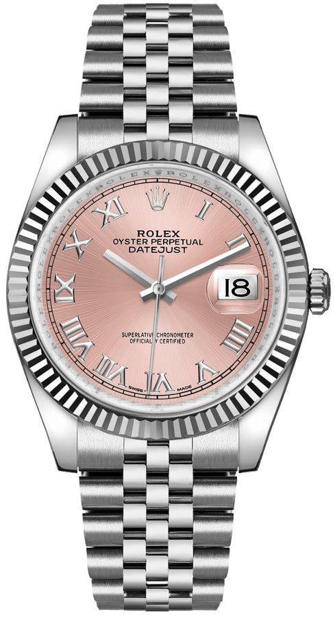 Rolex Datejust 36 Pink Roman Numeral Dial Watch 116234