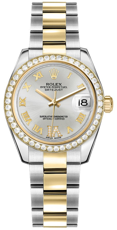 Rolex Datejust 31 Silver Dial Diamond Women's Watch 178383-0019