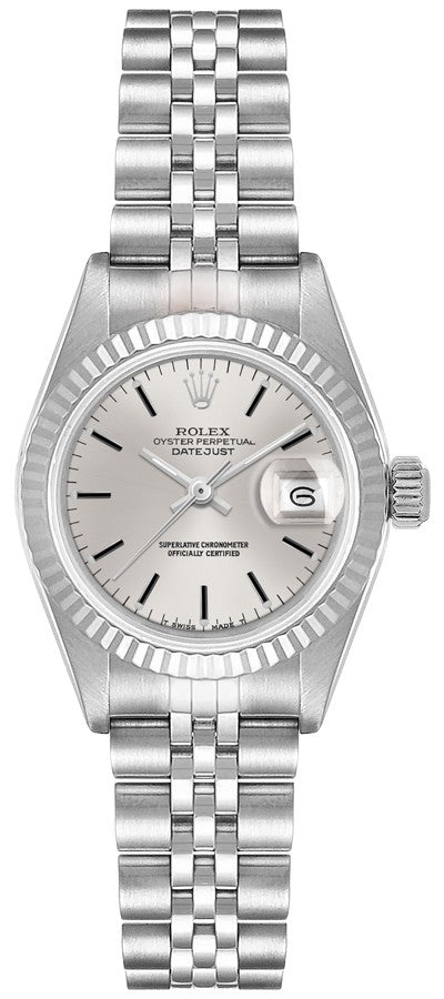 Rolex Lady-Datejust 26 Silver Line Dial Women's Watch 69174