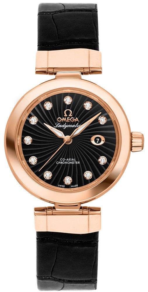 Omega De Ville Ladymatic Solid 18k Rose Gold 34mm Watch 425.63.34.20.51.001