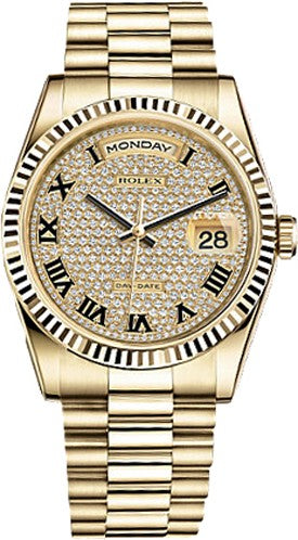 Rolex Day-Date 36 Diamond Pave Watch 118238-0129