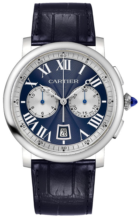 Cartier Rotonde de Cartier Blue Dial 18k White Gold Men's Watch W1556239