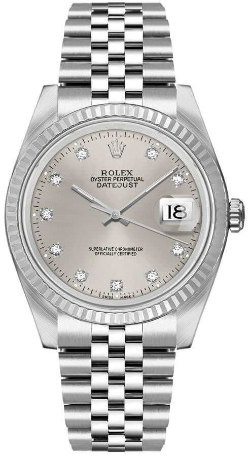 Rolex Datejust 36 Diamond Hour Markers Automatic Unisex Watch 16234