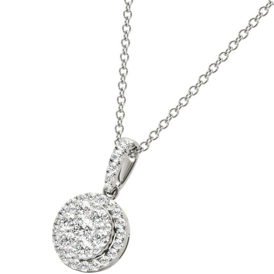 White Gold .47 Carat Diamond Pendant Necklace Ref. P21950W