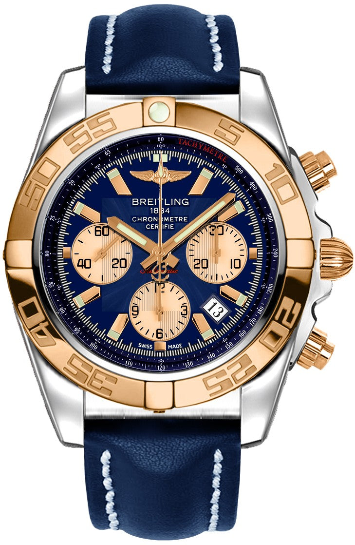 Breitling Chronomat 44 Blue Dial with Gold Men's Watch CB011012/C790-112X