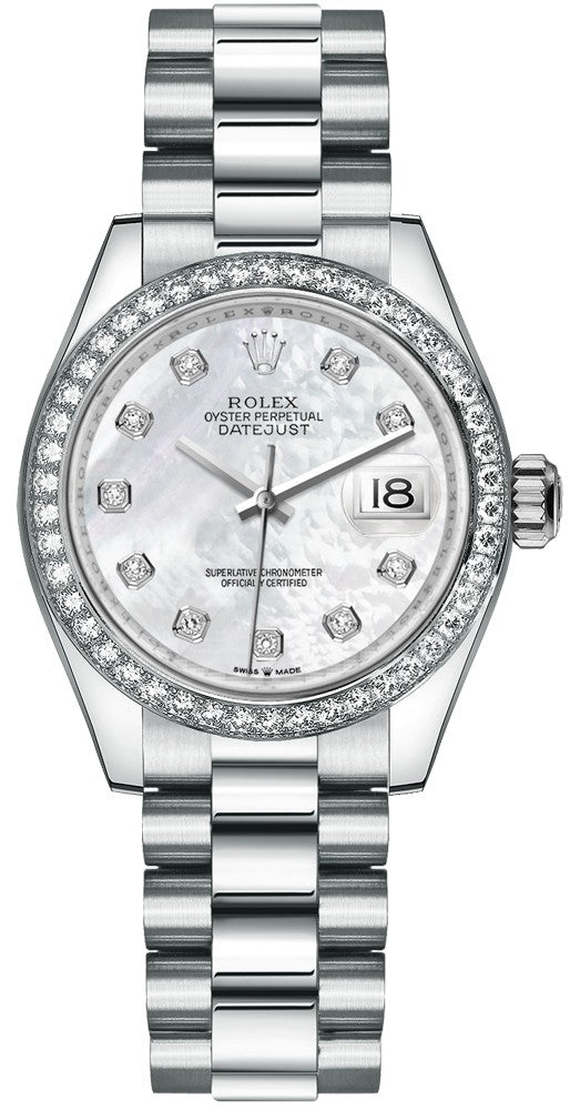 Rolex Datejust 31 Mother Of Pearl White Gold Diamond Watch 278289RBR-0005