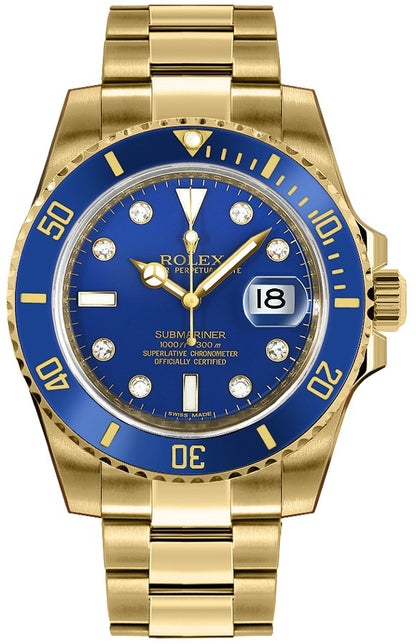 Rolex Submariner Date Diamond Men's Watch 116618LB-0002