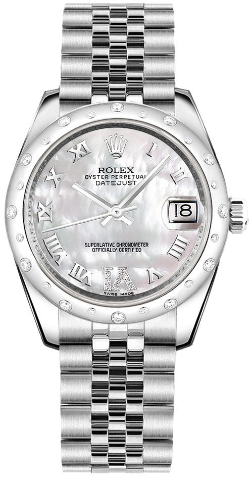 Rolex Datejust 31 Mother of Pearl Roman Numeral Diamond Watch 178344-0004