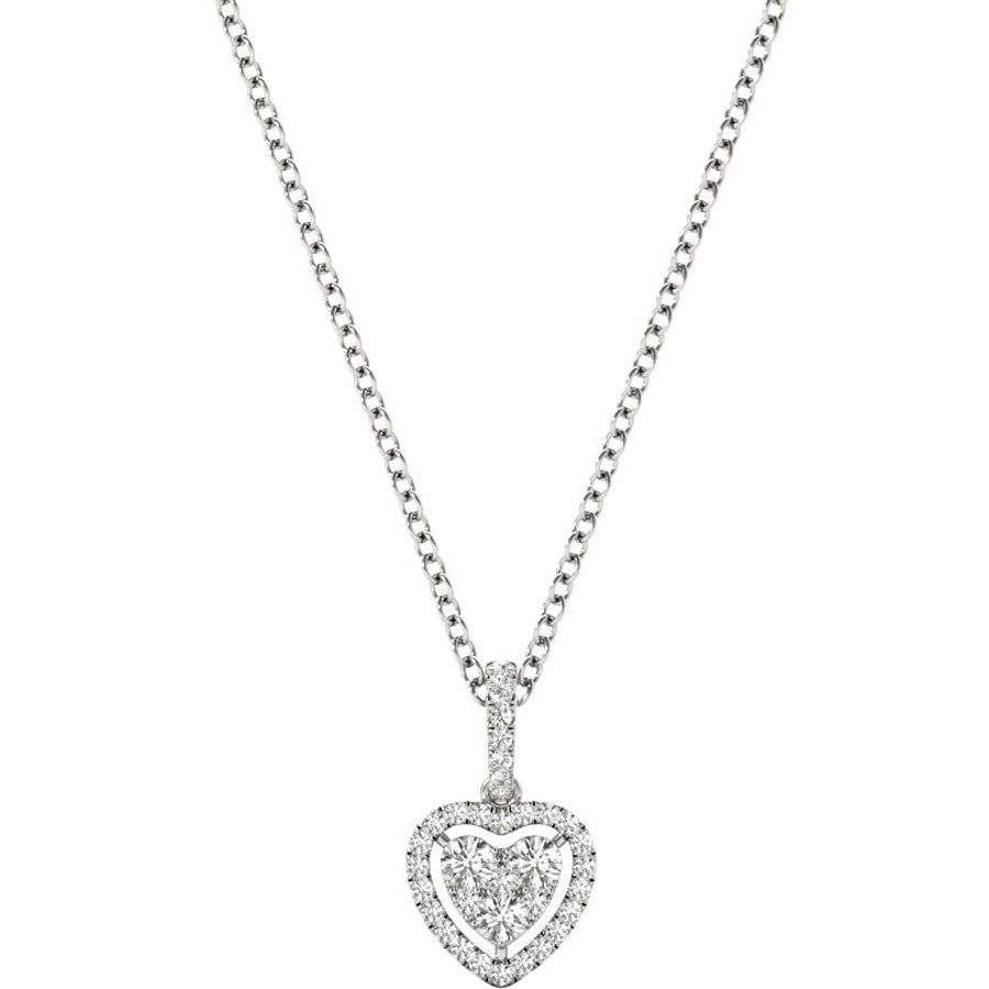 Diamond Pendant, .30 Carat on Solid 18k White Gold Women's Necklace P21954W