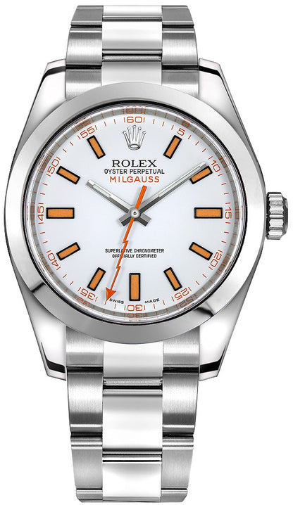 Rolex Milgauss Men's Automatic White Dial Watch 116400-0002