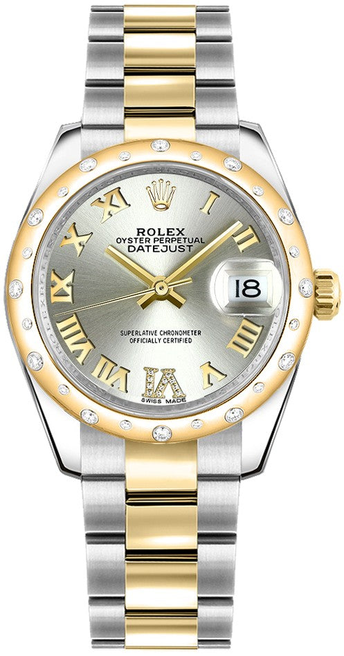 Rolex Datejust 31 Diamond Gold & Steel Luxury Women's Watch 178343-0002