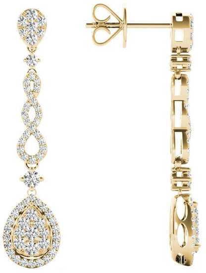 Diamond Earrings, .58 Carat Diamonds on Solid 18k Yellow Gold E20251Y