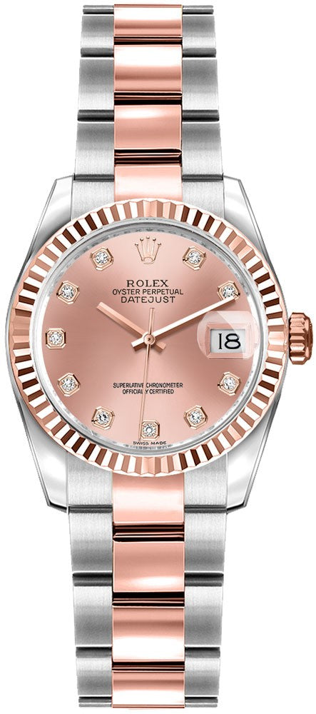 Rolex Lady-Datejust 26 Pink Diamond Dial Women's Watch 179171