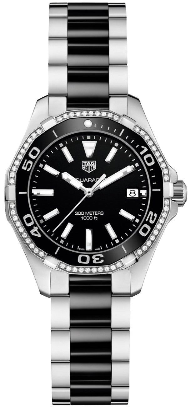 Tag Heuer Aquaracer Black Dial Diamond Ladies Sport Watch WAY131G.BA0913