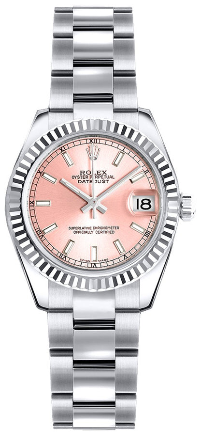 Rolex Lady-Datejust 26 Pink Dial Oyster Bracelet Watch 179179