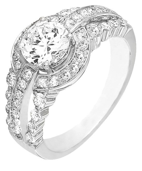 Diamond Ring, .70 Carat Diamonds on 14K White Gold