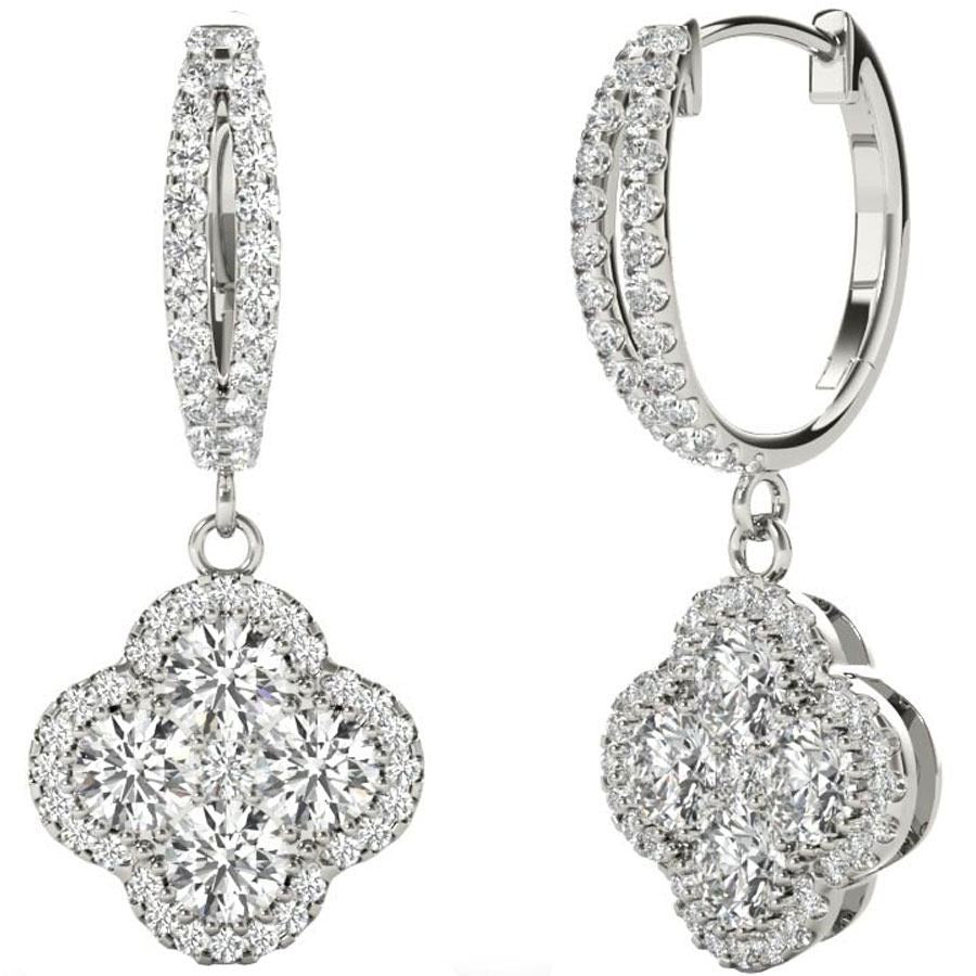 Diamond Earrings, 1.07 Carat Diamonds on Solid 18k White Gold E21973W