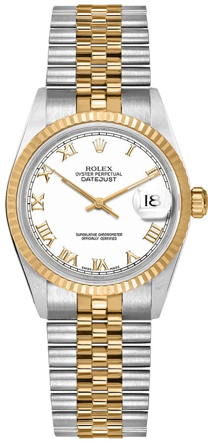 Rolex Datejust 31 Steel & Yellow Gold White Dial Women's Watch 68273