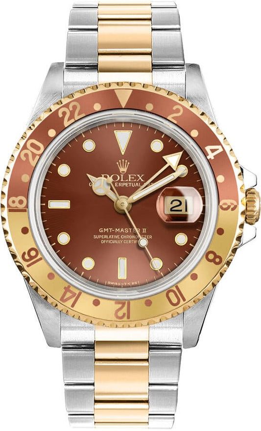 Rolex GMT-Master II Root Beer Gold & Steel Men's Watch 16713