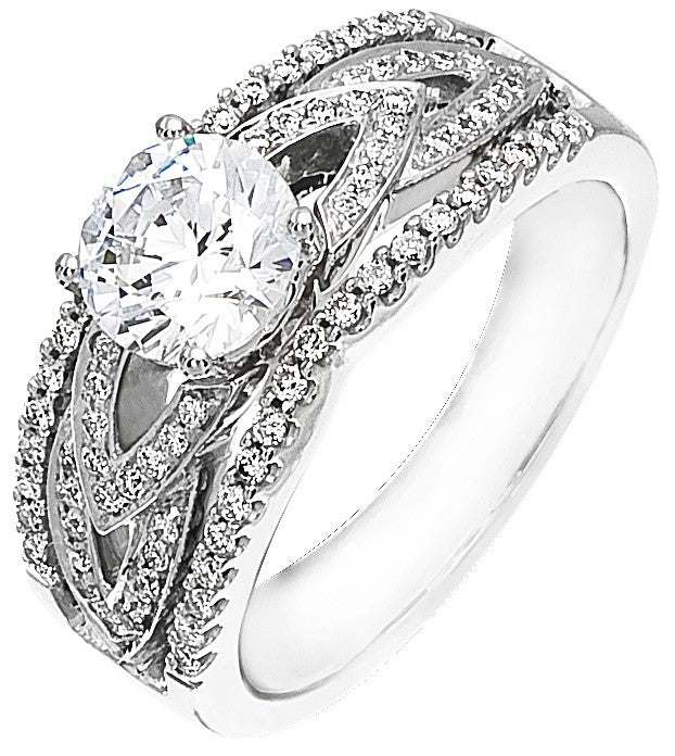 Diamond Ring, .35 Carat Diamonds on 14k White Gold RWG134